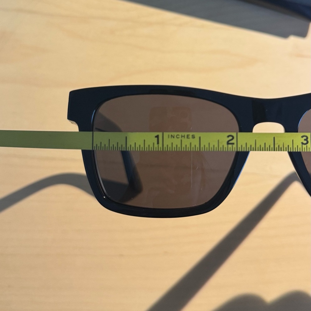 Saint Laurent Black Square Frame Sunglasses with Gold Logo - Picture 15 of 16